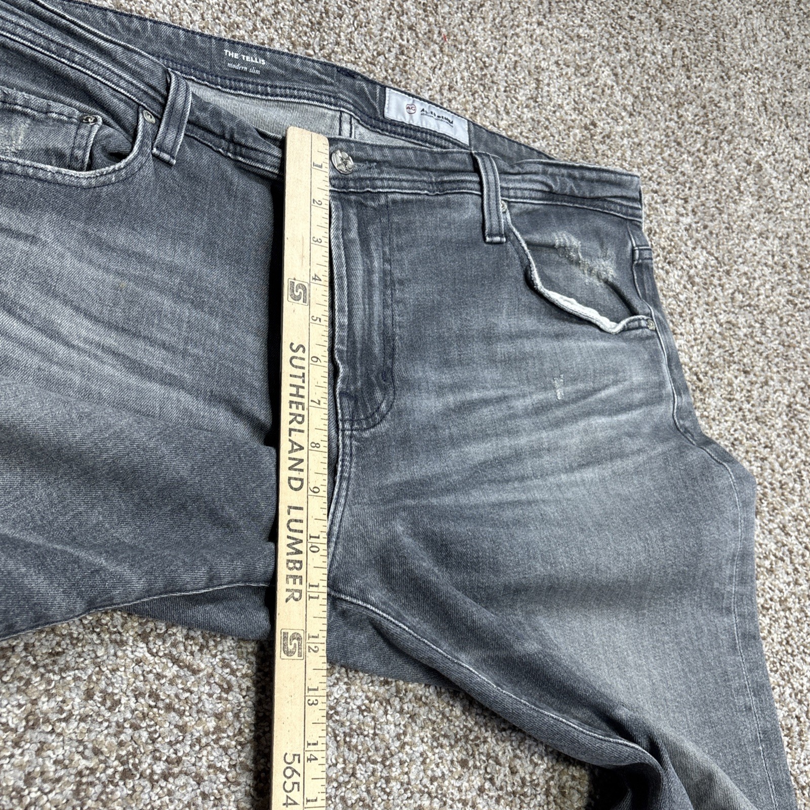 AG Adriano Goldschmied Jeans Mens 38 The Tellis Modern Slim Gray Fits 40 X 33 - View 9