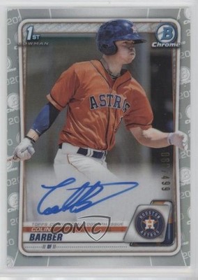 2020 Bowman Chrome Prospect Refractor 80/499 Colin Barber #CPA-CBA Auto 0r4