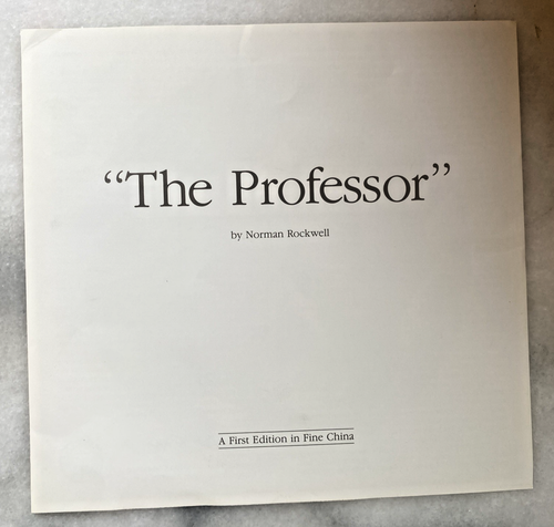 Vintage Knowles Norman Rockwell Plate The Professor COA Original Box - 1986 - Picture 5 of 10