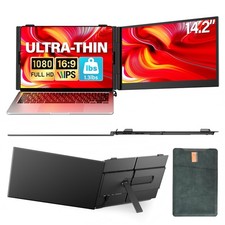 Ultra Thin Laptop Screen Extender Monitor Portable,14" 1080P FHD Black