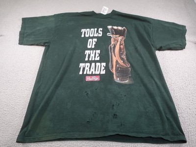 Vintage Golf Tools Of The Trade Shirt Mens 3XL XXXL Green PowerPlay 90s Golf Bag