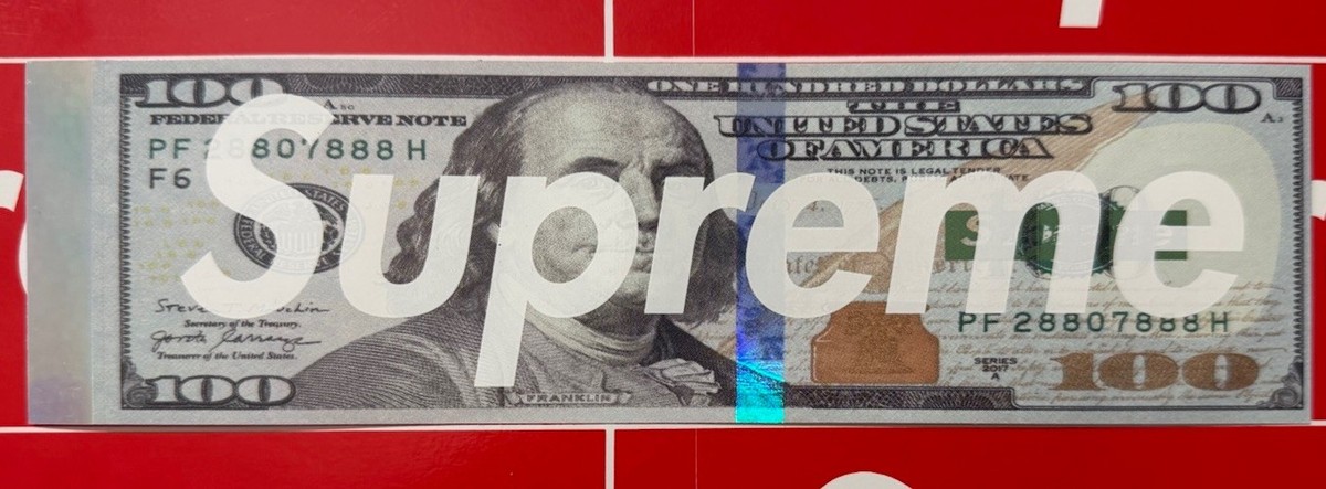 Supreme 100 Dollar Bill ステッカー 10枚セット Supreme 100 Dollar Bill ステッカー 10枚セット