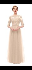 NEW UNBRANDED 18W Plus Size Applique Tulle Champagne Mother of The Bride