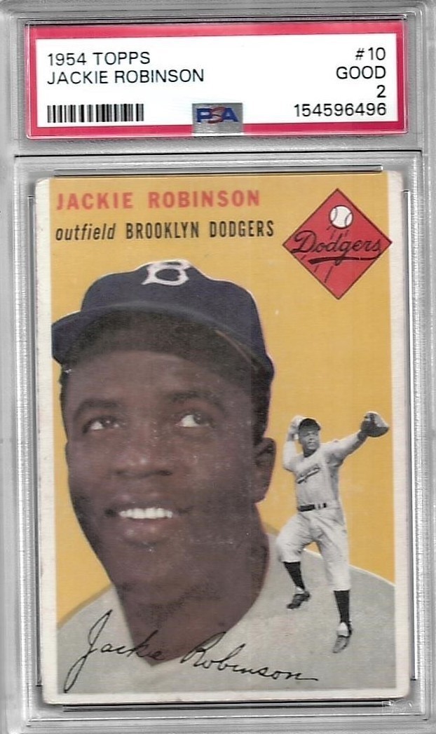 1954 TOPPS JACKIE ROBINSON #10  PSA 2  JUST GRADED, well centered!