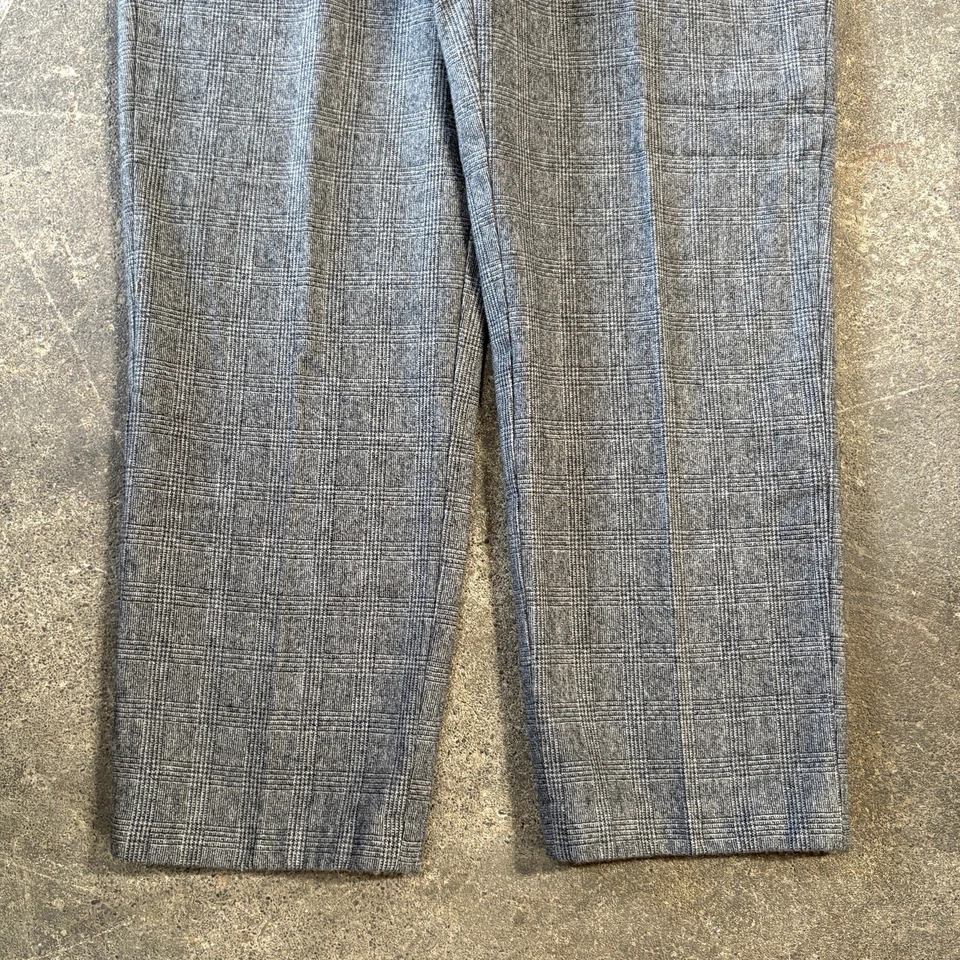 Calça polo masculina de lã vintage Ralph Lauren tamanho 34x30 cinza xadrez etiqueta 36x30 - Imagem 3 de 4