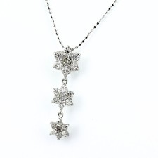 melee diamond design necklace WG WhiteGold Pendant Diamond Necklace 18K WG 7...