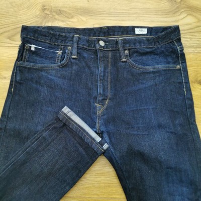 Edwin ED80 Jeans Mens W34 L30 Blue Skinny Fit Selvedge Japan