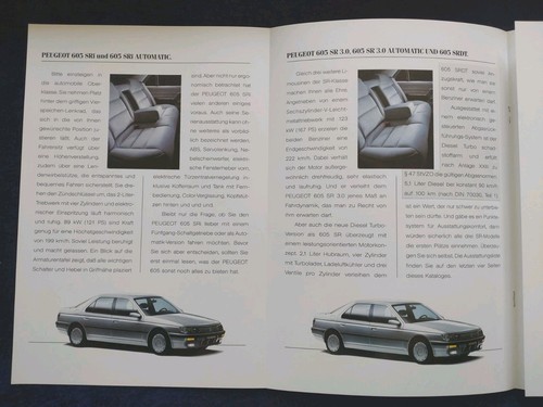 Peugeot 605 Prospekt 1991 40 Seiten - Picture 7 of 9