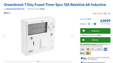 Greenbrook T205-SCR 7 Day Fused Timer Spur 13A  Digital Timer Switch RRP £40
