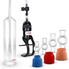 Penis Pump EasyOp LeLuv Zgrip Clear Hose 3 Sleeve Sizes, 4 Constriction Rings
