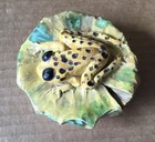 Vintage Unique Handmade Art Pottery Flog Cover Tea Pot with Abstract Body Design — photo 5