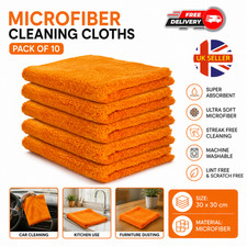 10x Edgeless Microfibre Cloths Flawless Microfiber Car Detailing Wash Cloth Pack