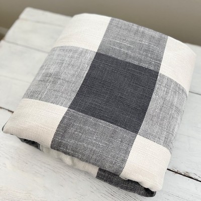 Pottery Barn Charcoal Bryce KING Duvet Cover Buffalo Check Plaid Cabin Knit