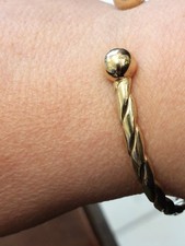 9ct Yellow Gold Twisted Rope Torque Bangle