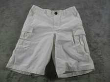 Polo Ralph Lauren Shorts Boys 7 White Cargo RL 1967 Adjustable Waist Summer