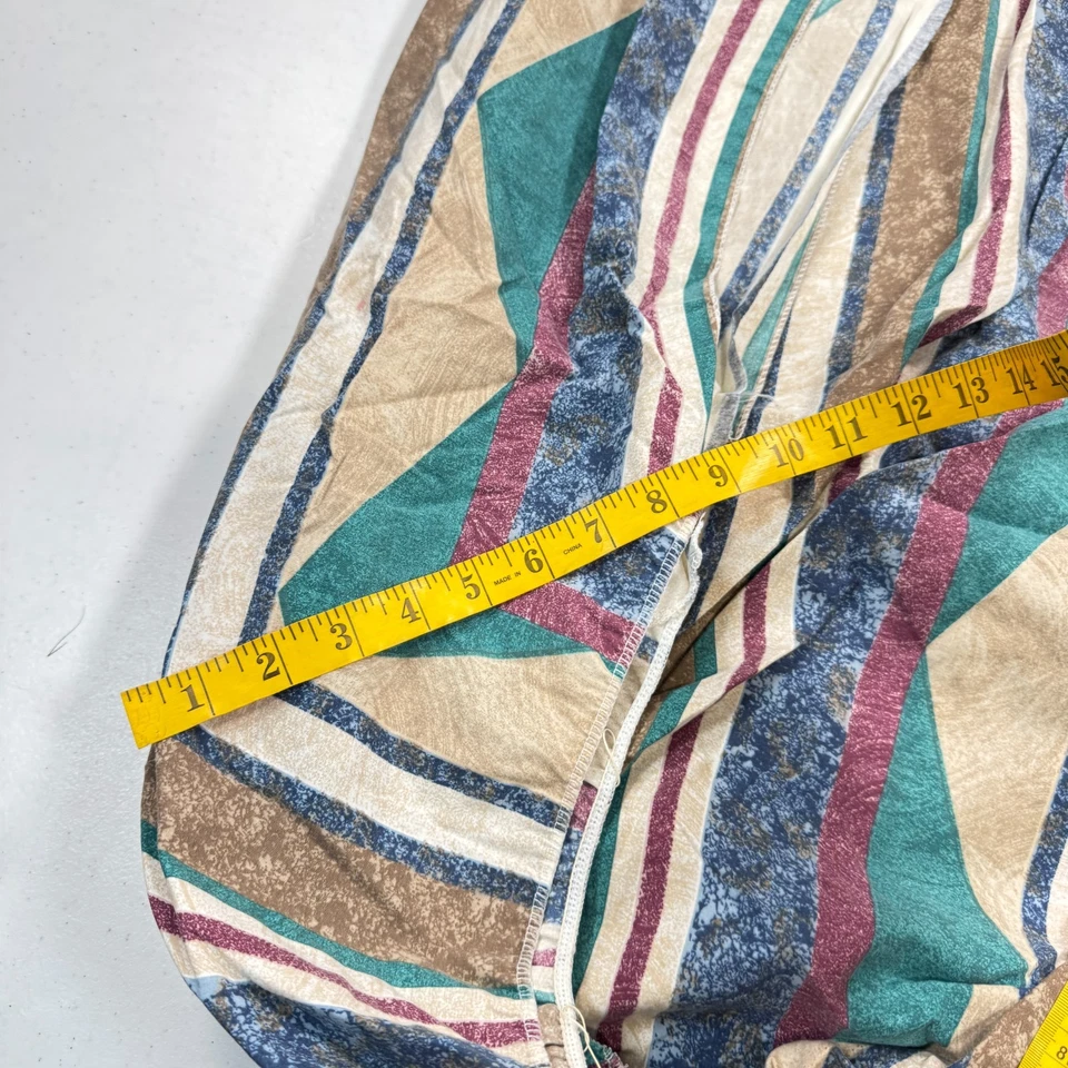 Sábana bajera vintage queen verde triángulo rayas algodón suroeste y2k años 90 80 Foto 3 de 4