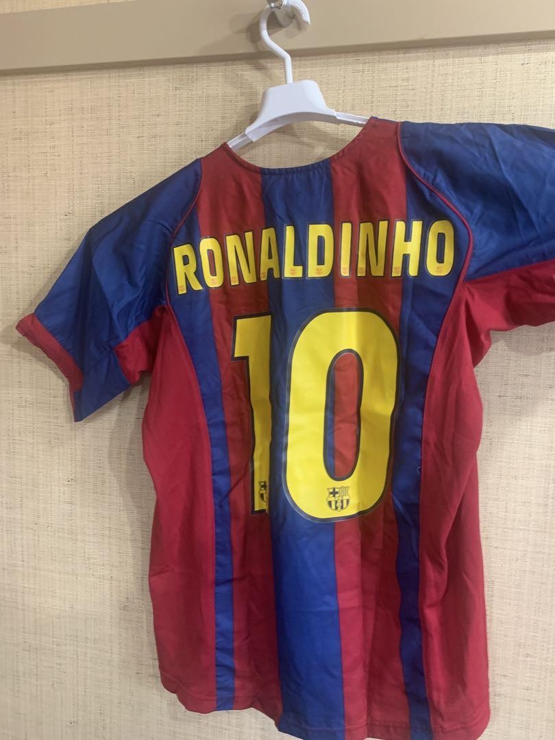 新品❗️未使用FC Barcelona RONALDINHO 10番レプリカユニ Ronaldinho 10 L FC Barcelona 2007 08 Home Third 2Jerseys Set