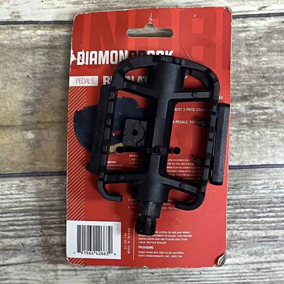 Pedales de bicicleta de montaña BMX con tachuelas Diamondback resina ATB 9/16 Foto 4 de 4