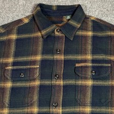 Orvis Shirt Mens Medium Blue Plaid Flannel Button Front Pockets Casual