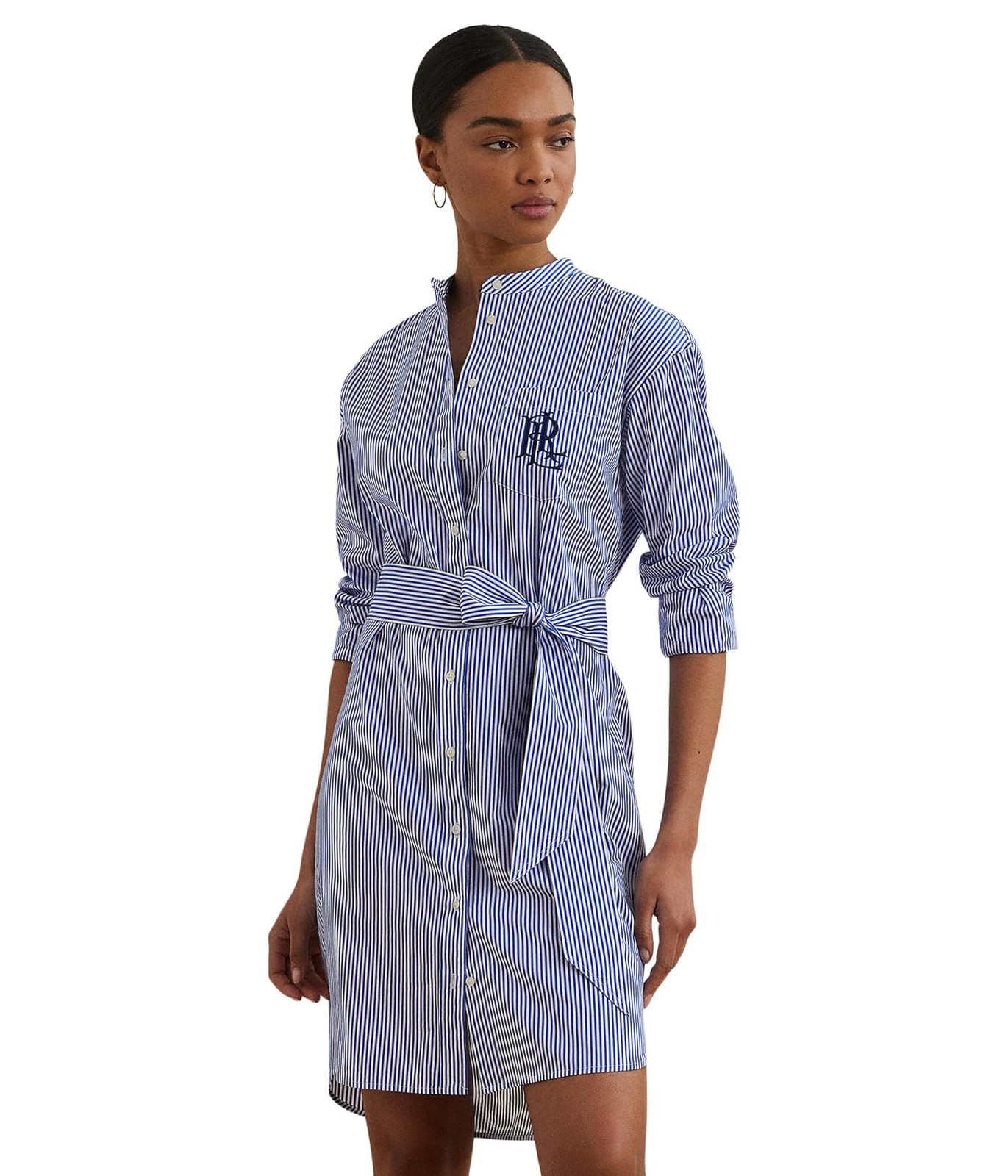 送関込☆LAURENRALPHLAUREN STRIPEDBELTEDBROADCLOTH SHIRTDRESS s-l1600.jpg