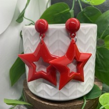 2.5 Silver-tone Acrylic Exaggerated Hoop Dangle Earring Set New Free Ship B989