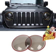 Front Headlight Light Lamp Cover Trim Bezel For Jeep Wrangler JL JT 18+Blackened
