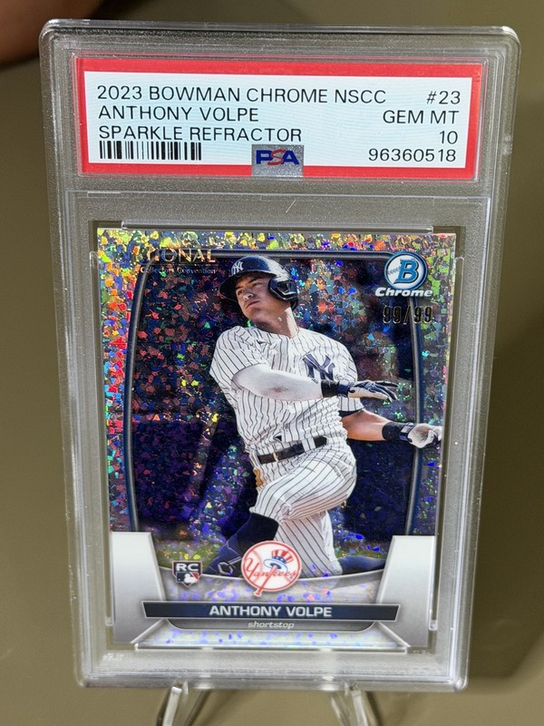 2023 Topps NSCC - Bowman Chrome Baseball Anthony Volpe Sparkle /99 PSA 10 GEM