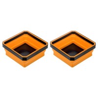 2Stk Zusammenklappbare Magnetische Teileablage Faltbare Werkzeugablagen, Orange