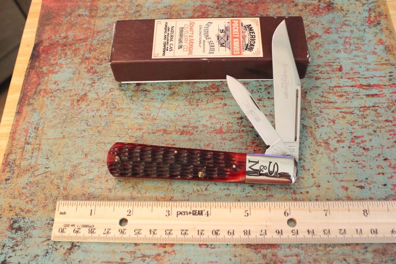 2007 Queen Schatt & Morgan Cutlery USA Red Bone Grand Daddy Barlow Knife NIB