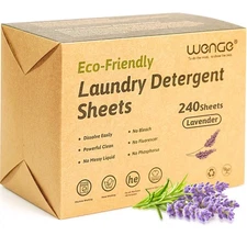 Eco-friendly Laundry Detergent Sheets - 240 Plastic-Free, Hypoallergenic Liqu...