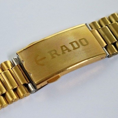 Rado Diastar 18mm Gold Plated Stainless Steel Replacement Bracelet Band New