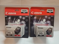 Genuine Canon Pixma 240 XL Fine Black Ink Cartridge New Lot of 2 MG, MX Series