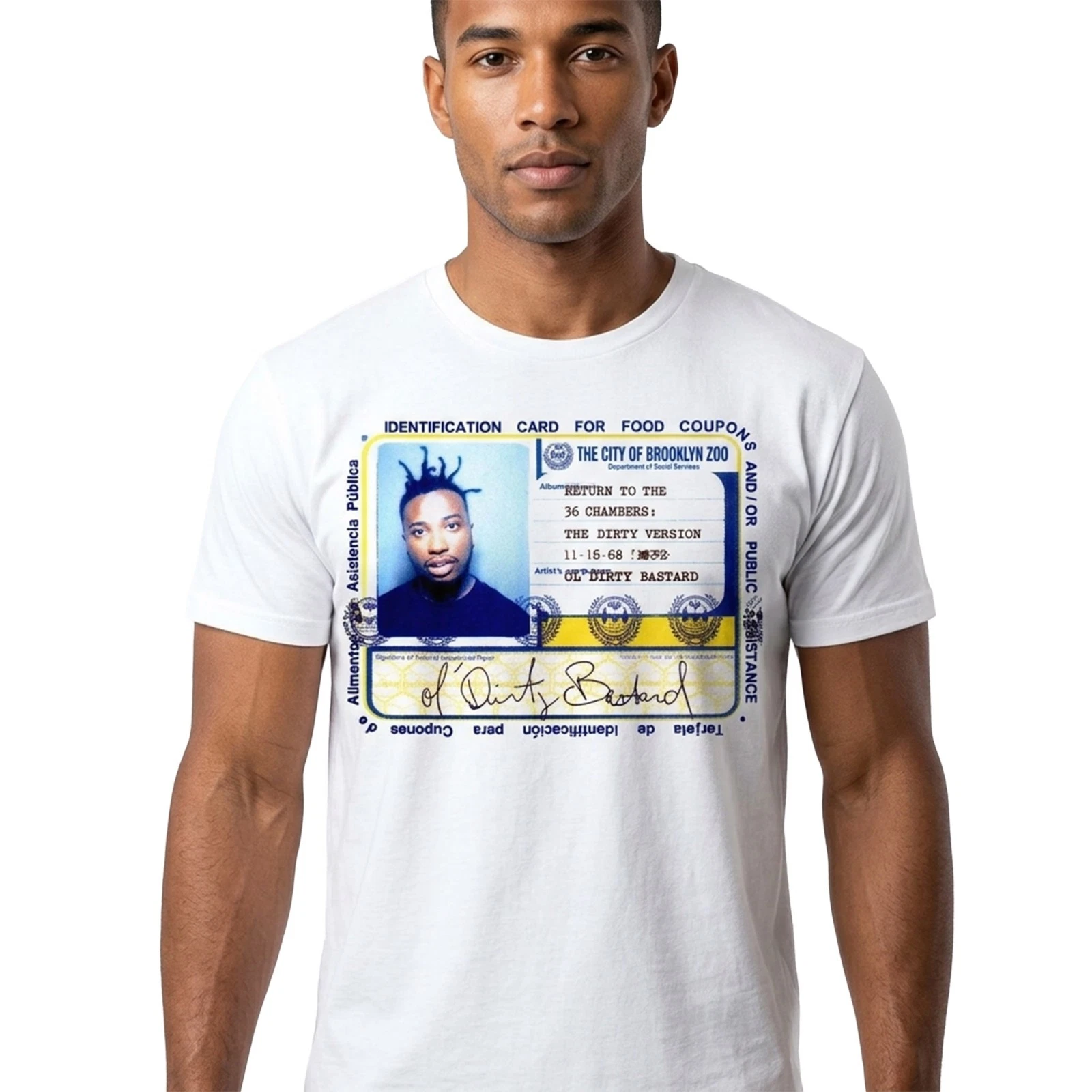 Ol' Dirty Bastard T-Shirt ID Return to 36 Chambers Brooklyn Zoo Hip Hop Rap Tee
Opens in a new windo