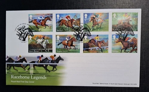 GB QEII stamps Race Horse Legends First Day Cover 2017 SG 3940-3947