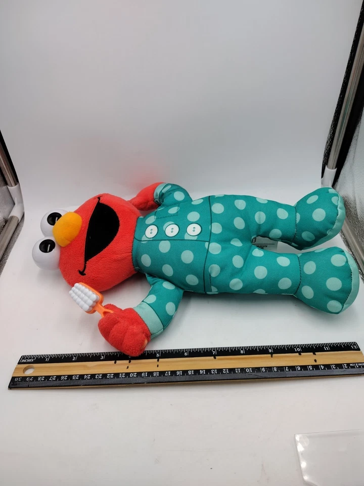 Sesame Street Talking Elmo 12" Plush Brush Your Teeth Hasbro Tested & Works - Image 2 of 3