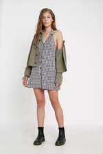 Urban Outfitters mini Halter Dress Button Collared Mini Dress Size M grey