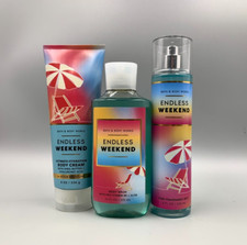 Bath  Body Works Endless Weekend Lotion Mist Wash Set Full Size S/3 9022