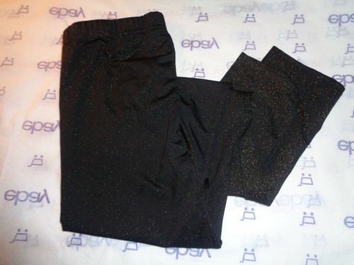 Gold metallic black 8-9 girls STRETCH 22-26 WAIST ankle PANT 24" inseam - Picture 2 of 5
