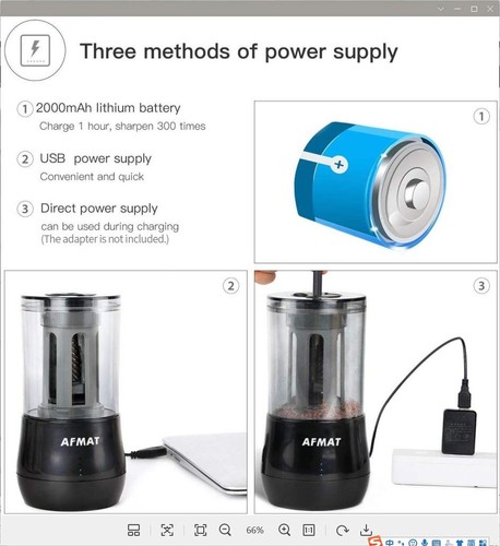 AFMAT Long Point Pencil Sharpener, Charcoal Pencil Sharpener for Artists, Art... - Picture 6 of 7