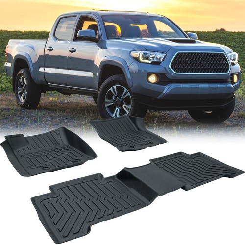 Floor Mats Liners Fit For 2018-2023 Toyota Tacoma Double Cab TPE All Weather - Picture 2 of 10