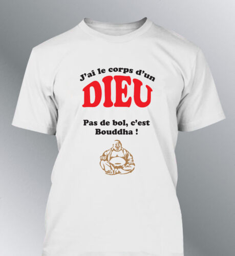Tee shirt homme corps dieu Bouddha XXL gros ventre humour fete peres grand papa - Foto 6 di 6