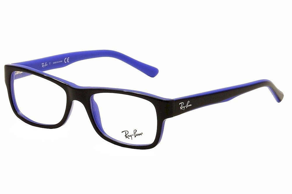 black and blue ray ban glasses