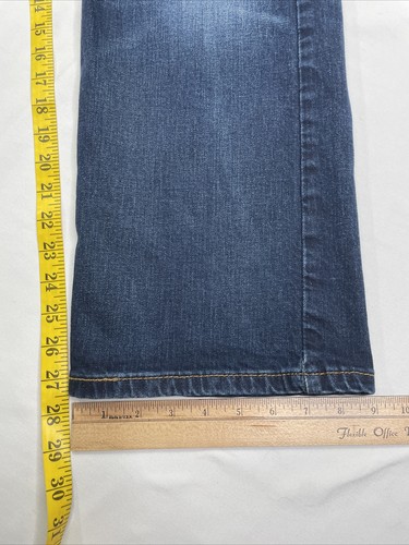 Levi Mens 569 Mens Dark Wash 5 Pocket Blue Jeans Straight Leg Measured 34x27 - Picture 9 of 9