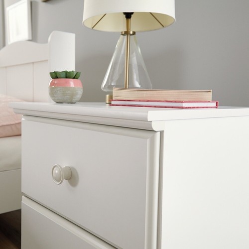 2 Drawer Nightstand Kids Bedroom Storage Bedside Table T Lock Assembly White New - Picture 2 of 4