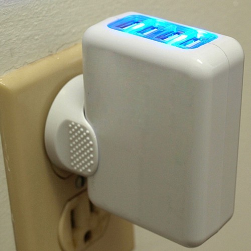 2.1Amp Strong 4Port USB Wall Home Travel Charger Accessory White for Cell Phones - Picture 6 of 8