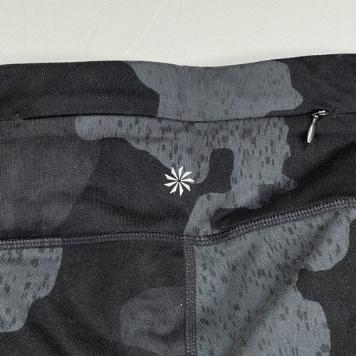 Athleta Leggings Womens XXS Black Reflective Relay Capri Camo Zipper Pocket - Picture 10 of 10