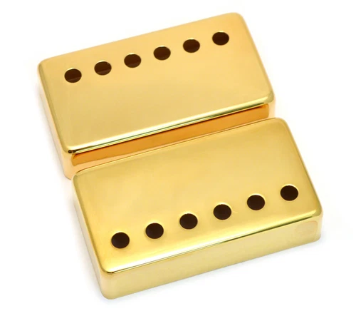 (2) Gold Covers for Modern Gibson® Humbucker Pickups Wide Bridge PC-0300-W02