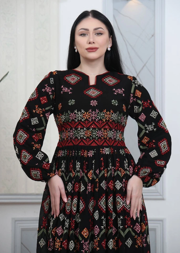 Eid Collection Embroidered Thobe For Women TATREEZ Palestinian Traditional - Image 4 of 4