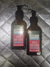 Arganicare Keratin Hair Serum Strengthening & Thickens Hair 3.4oz Lot Of 2