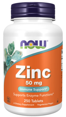 Now Foods Zinc Gluconate 50 mg 250 Tablets RNA/DNA synthesis 02/27EXP